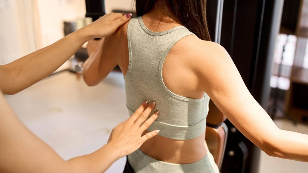 a woman receiving scoliosis therapy